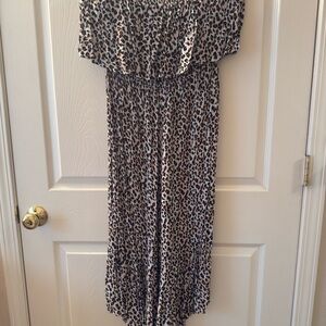Eesome Black and White Leopard Print Jumpsuit